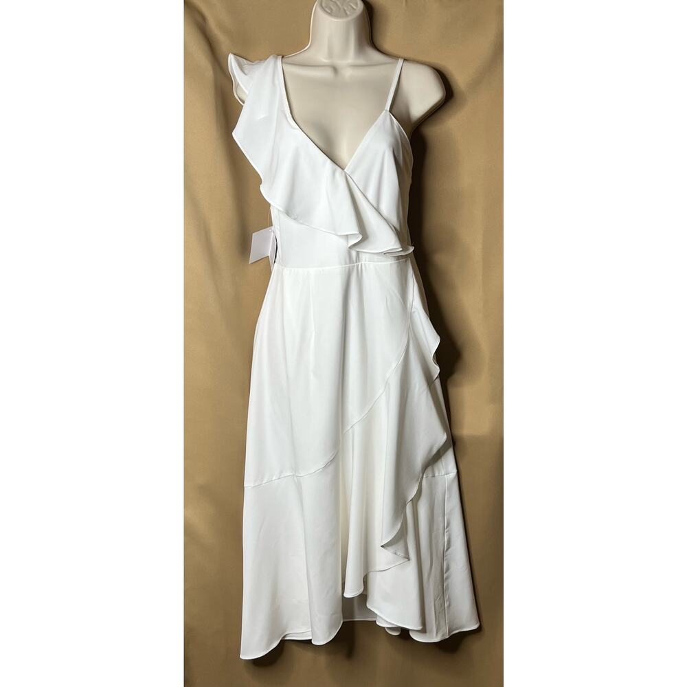 Area Stars White Ruffle Dress M NWT